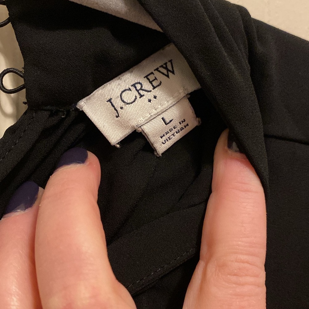 Black J. Crew Mockneck blouse size L - Picture 3 of 5